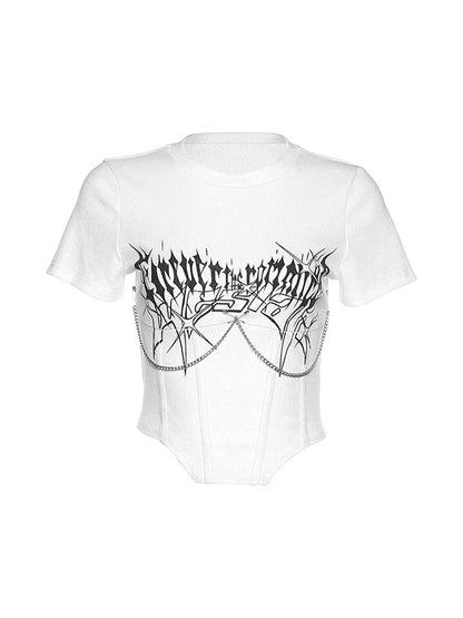 T-Shirt à Manches Courtes et Col Rond pour Femme, Haut Décontracté, Respirant, Simple, Polyvalent, avec Motif Imprimé