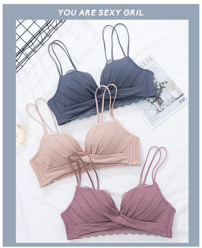 Ensemble de soutien-gorge push-up à nœud sexy pour femmes