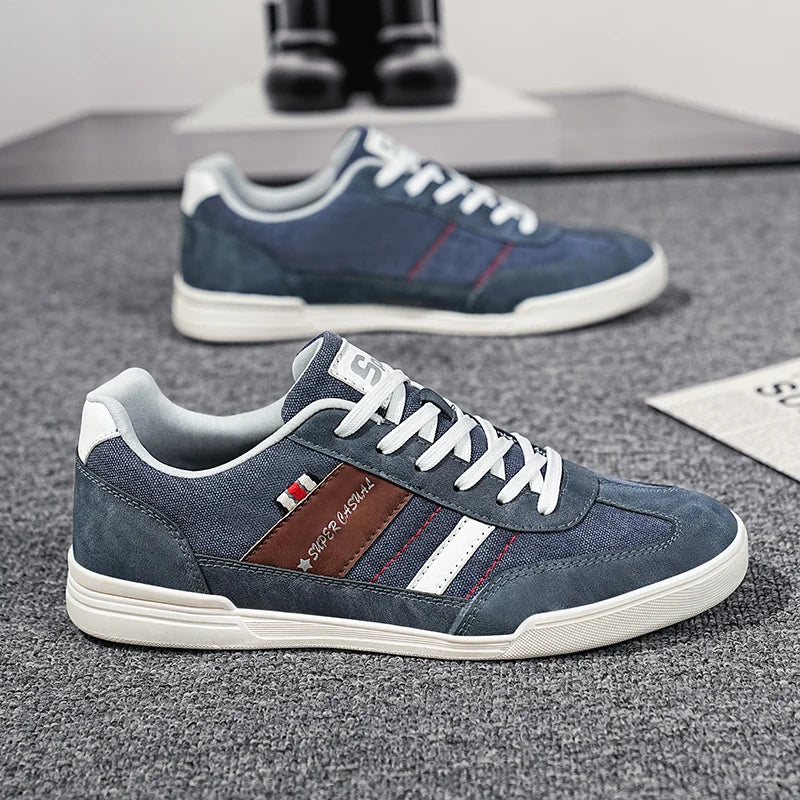 Baskets à plateforme en denim pour hommes