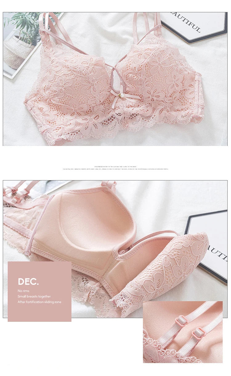 Ensemble de lingerie en dentelle florale pour femmes