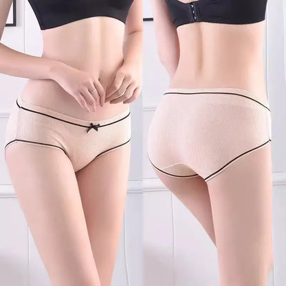 Culotte sexy et confortable pour femme, culotte en fil, avec nœud