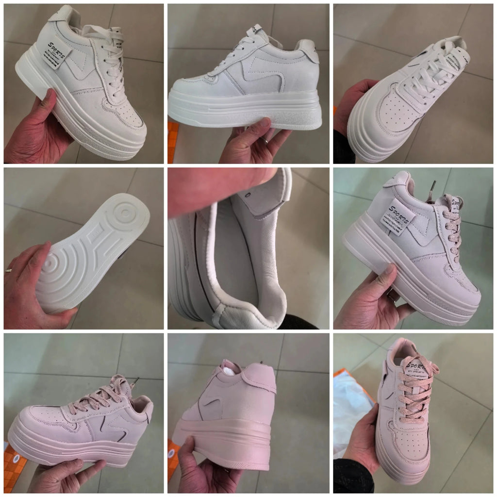 Basket en cuir véritable de vache pour femmes