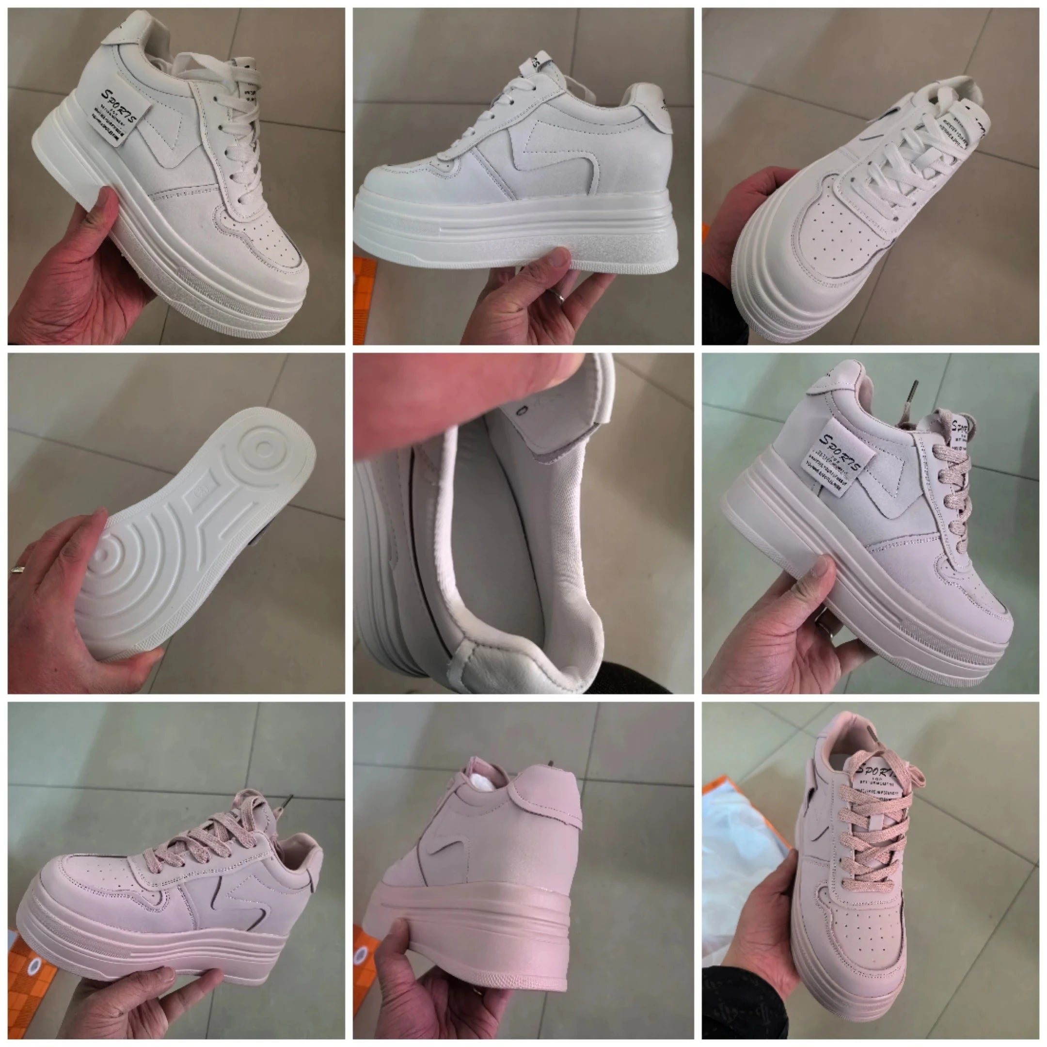 Basket en cuir véritable de vache pour femmes