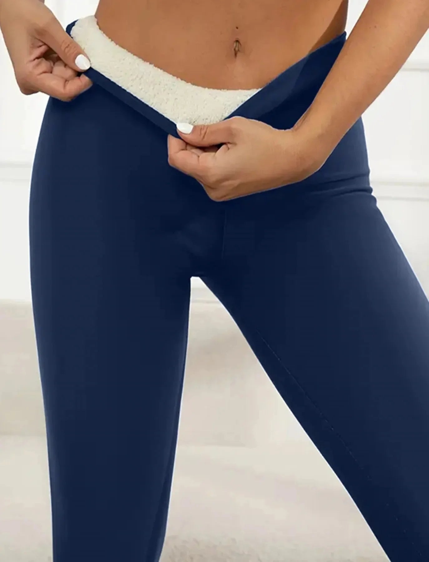 Leggings taille haute en velours d'agneau épais pour femmes