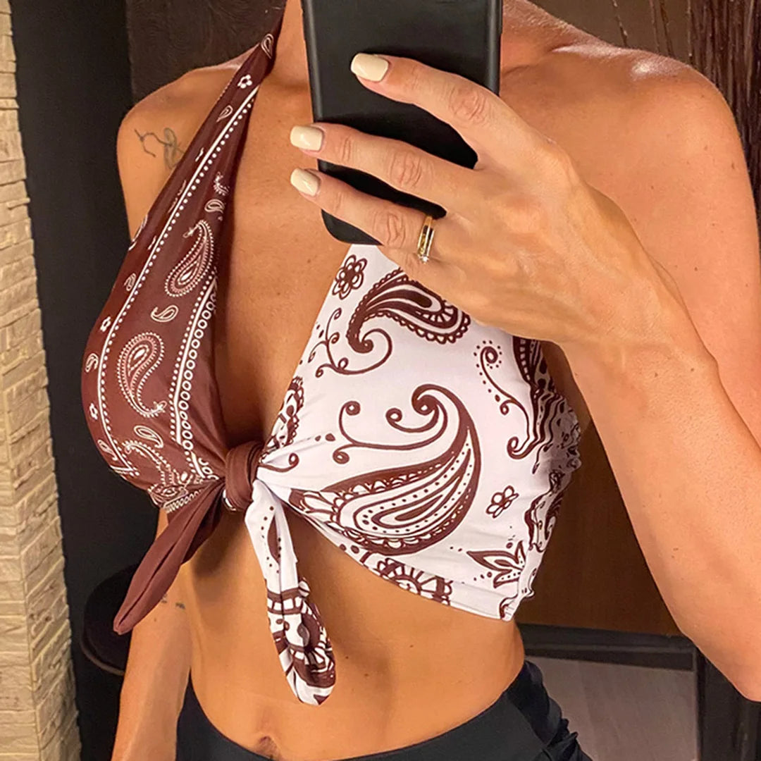 Maillot de bain deux pièces sexy imprimé pour femmes