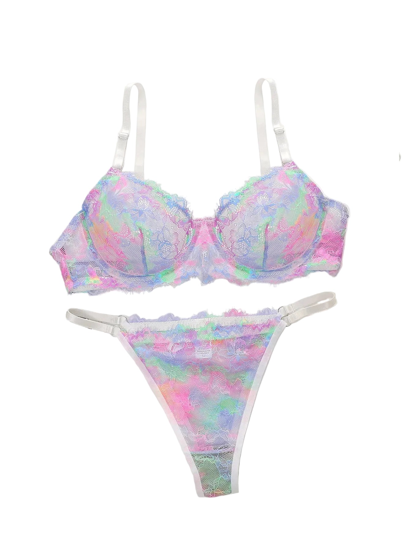 Ensemble  soutien-gorge et string en dentelle pour femmes