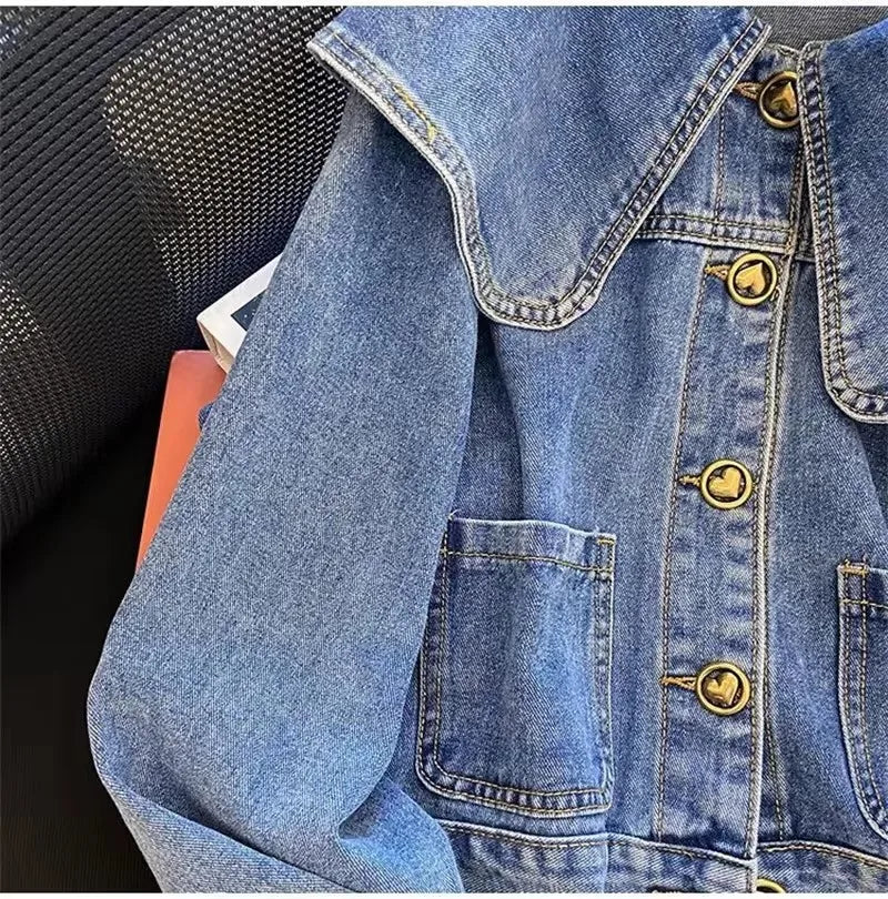 Veste en jean à manches longues pour femmes
