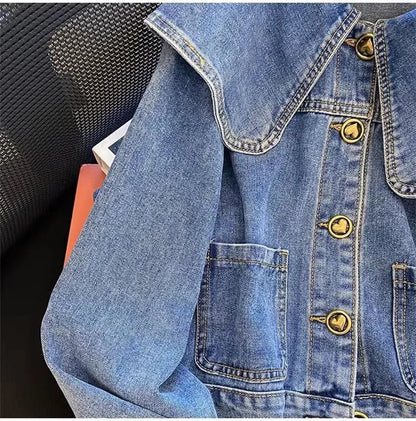 Veste en jean à manches longues pour femmes