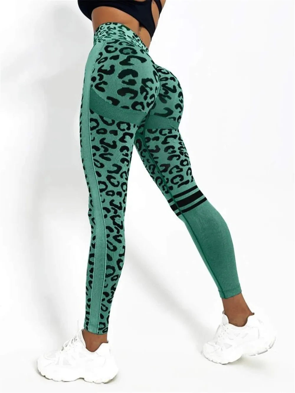 Leggings sans couture léopard pour femme