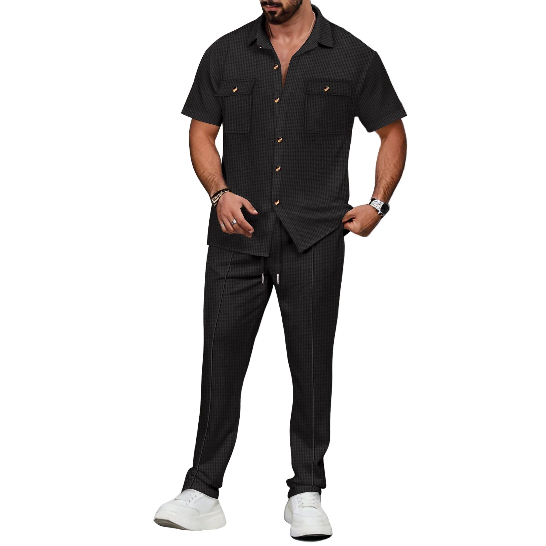 Ensemble pantalons et chemise décontractée pour hommes