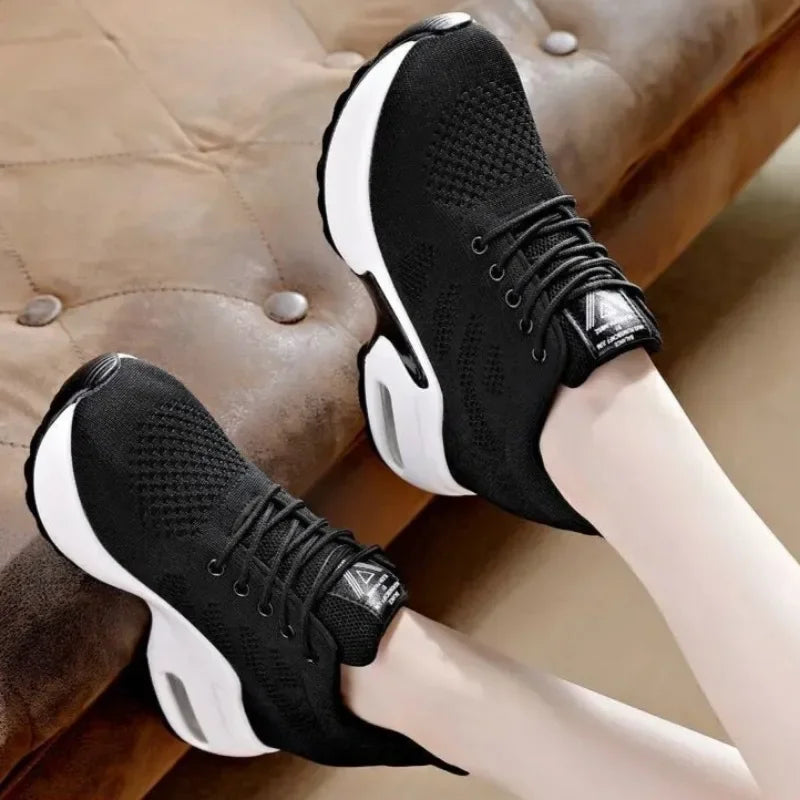 Baskets à semelles compensées antidérapantes pour Femme