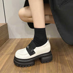 Baskets à plateforme en cuir verni PU pour femmes