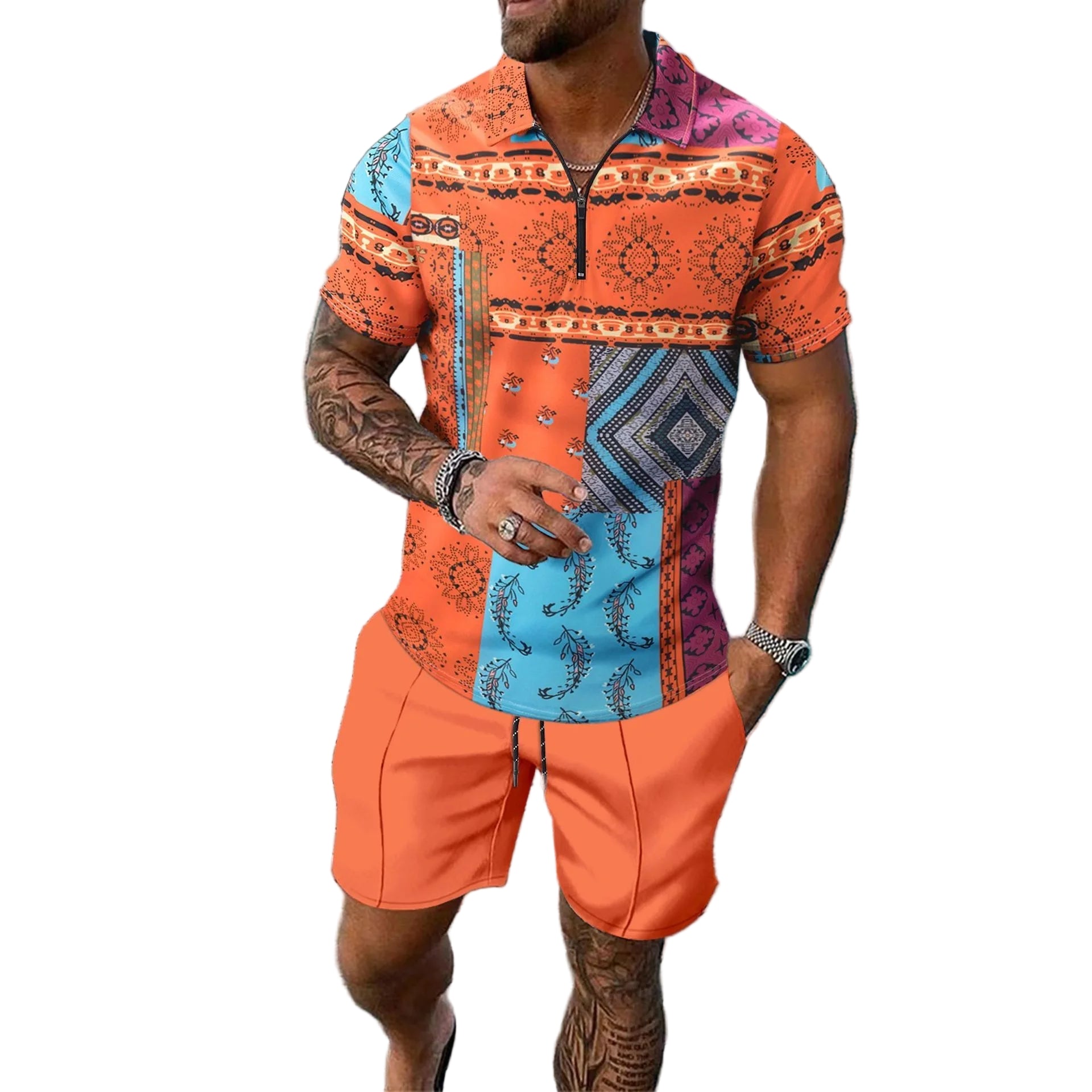 Ensembles shorts de plage décontractés à manches courtes pour hommes