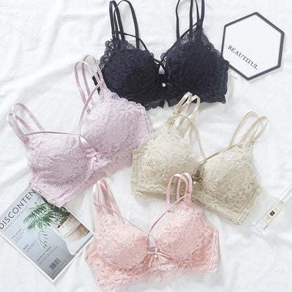 Ensemble de lingerie en dentelle florale pour femmes