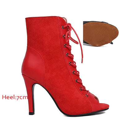 Bottines de haute qualité à talons avec bout ouvert pour femmes