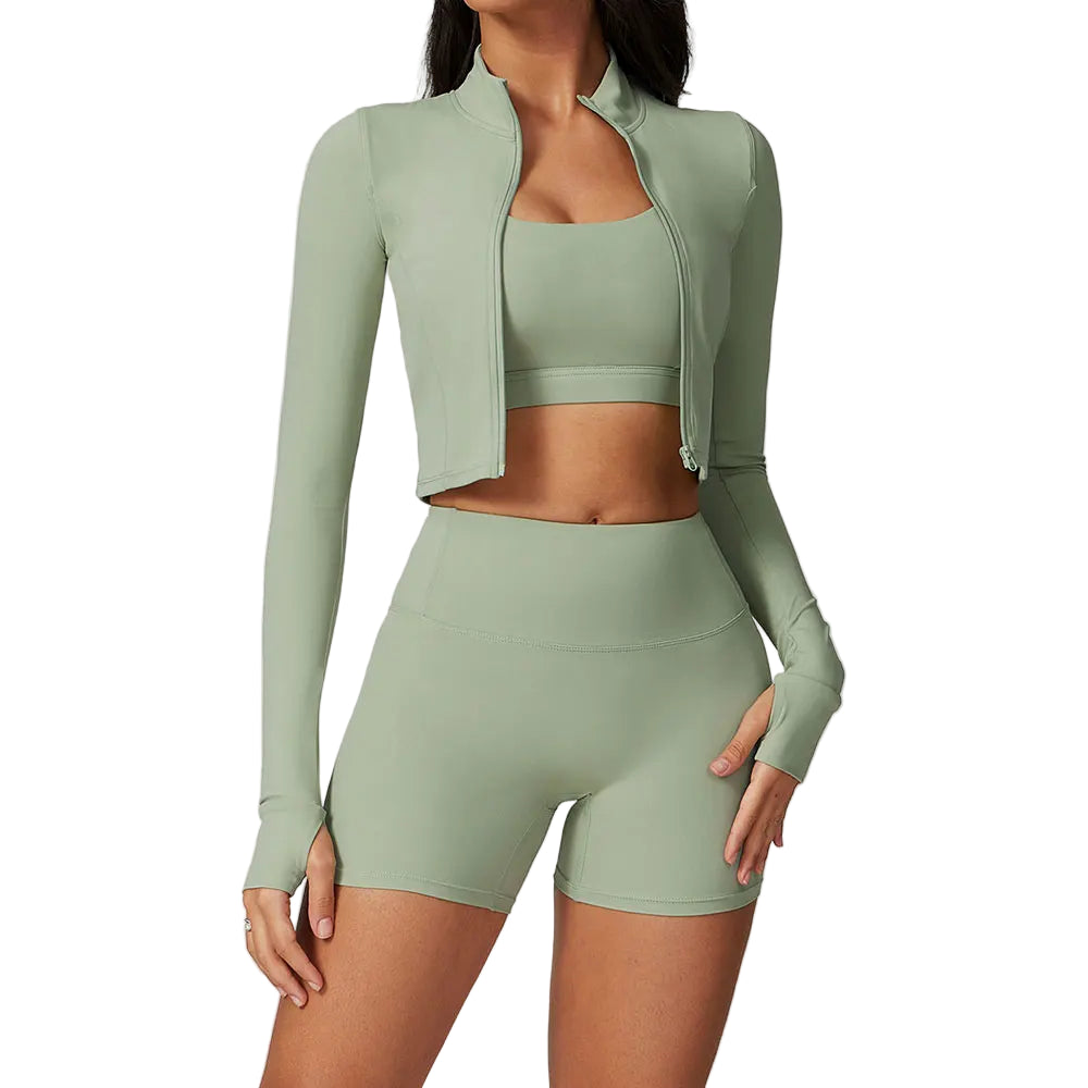 Ensemble 3 pièces pour femmes taille haute Leggings pour femmes