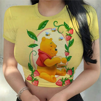 T-shirt Disney Winnie l'ourson pour femmes haut court