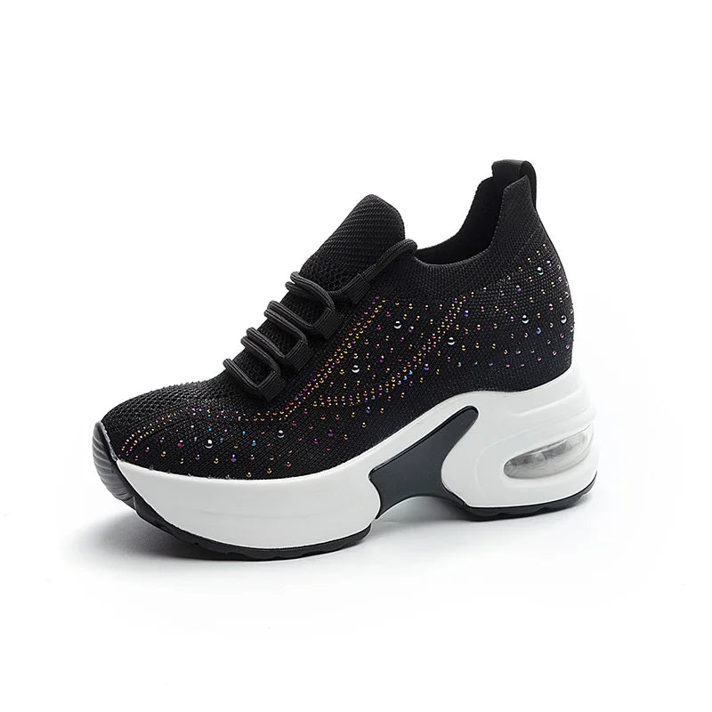 Baskets Air Mesh respirantes à l'offre elles compensées 8cm pour femmes