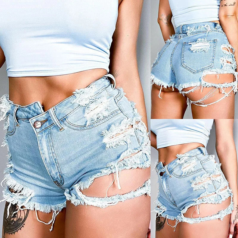 Shorts en leans déchiré pour femmes