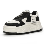 Baskets compensées en cuir de vache véritable pour femme