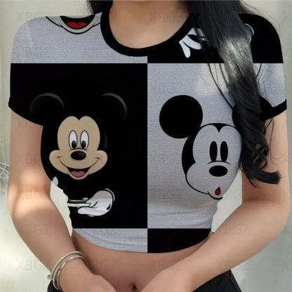 T-shirt Disney Mickey pour femmes haut court