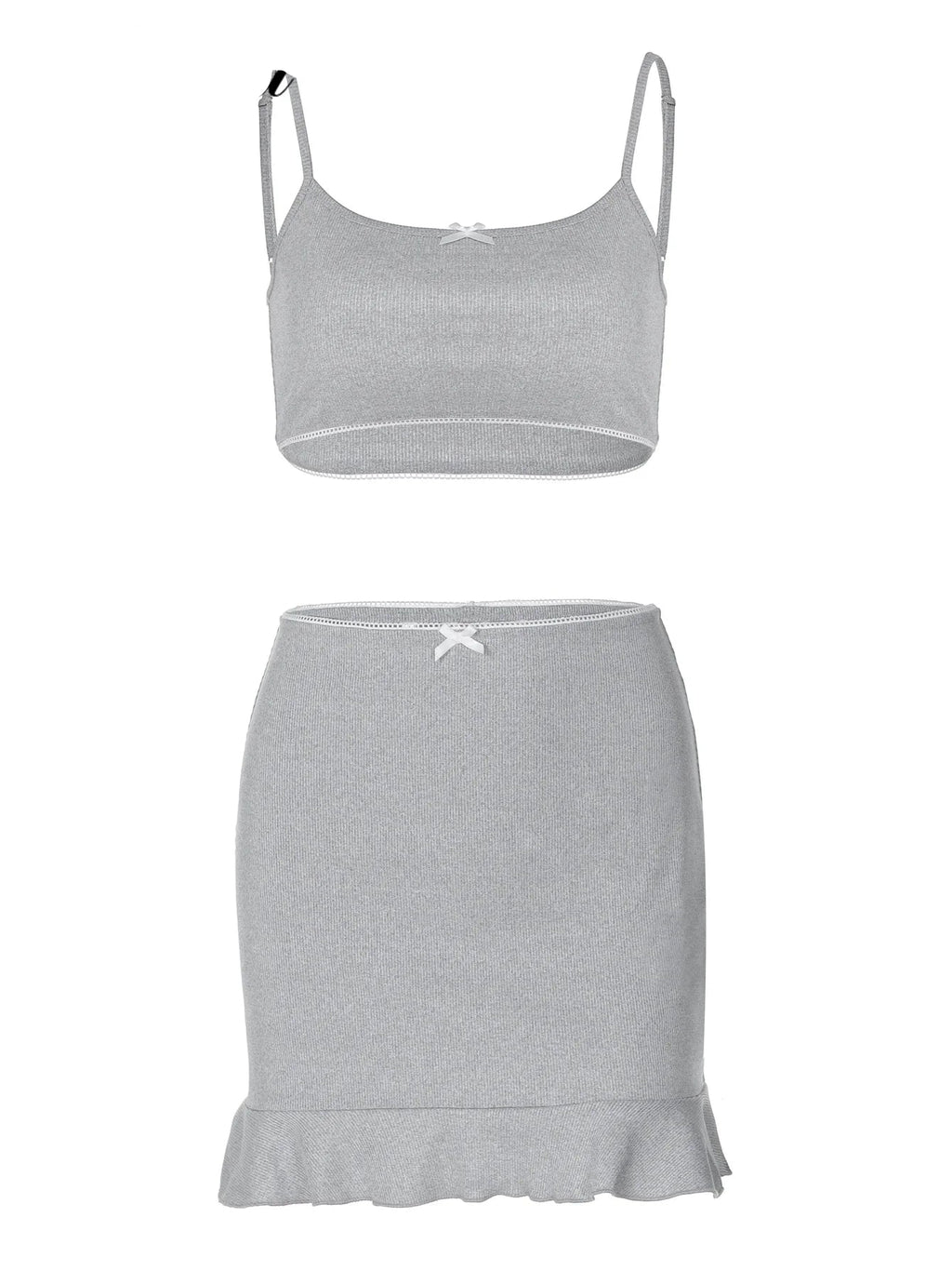 Ensemble de mini jupe à volants pour femme