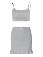 Ensemble de mini jupe à volants pour femme