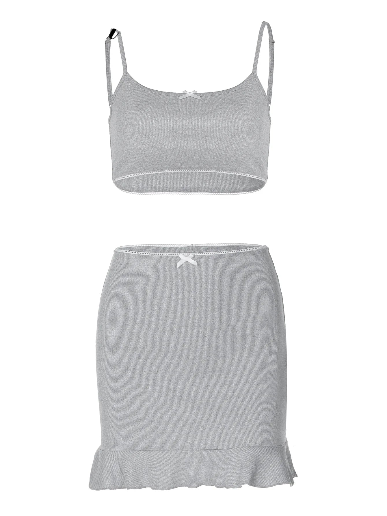Ensemble de mini jupe à volants pour femme