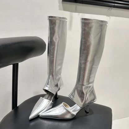 Bottes  bout pointu fermeture éclair pour femmes