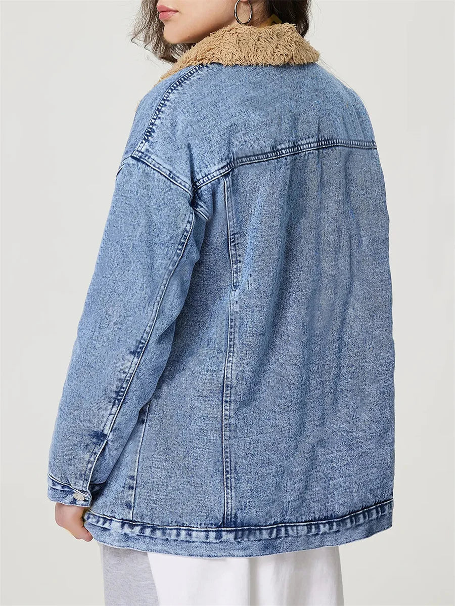 Vestes en jean vintage à simple boutonnage pour femmes