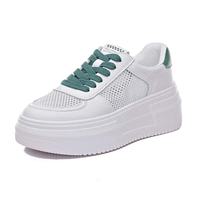 Baskets en cuir véritable pour femmes