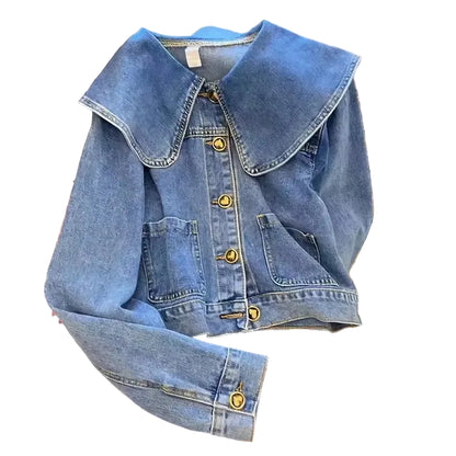 Veste en jean à manches longues pour femmes