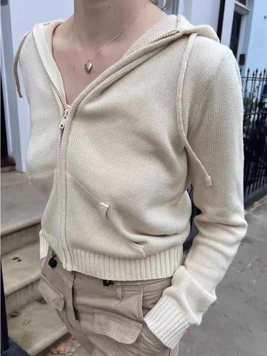 Cardigan tricoté uni, doux et mignon pour femmes