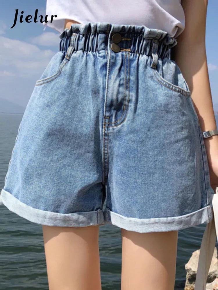 Shorts pour femme élastique volants blanc