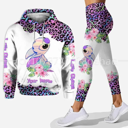 Ensemble sweat à capuche et Leggings Disney stitch  pour femme