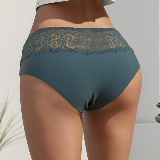 Culotte en dentelle pour femmes, sous-vêtements à fleurs douces, slip confortable en Satin de soie