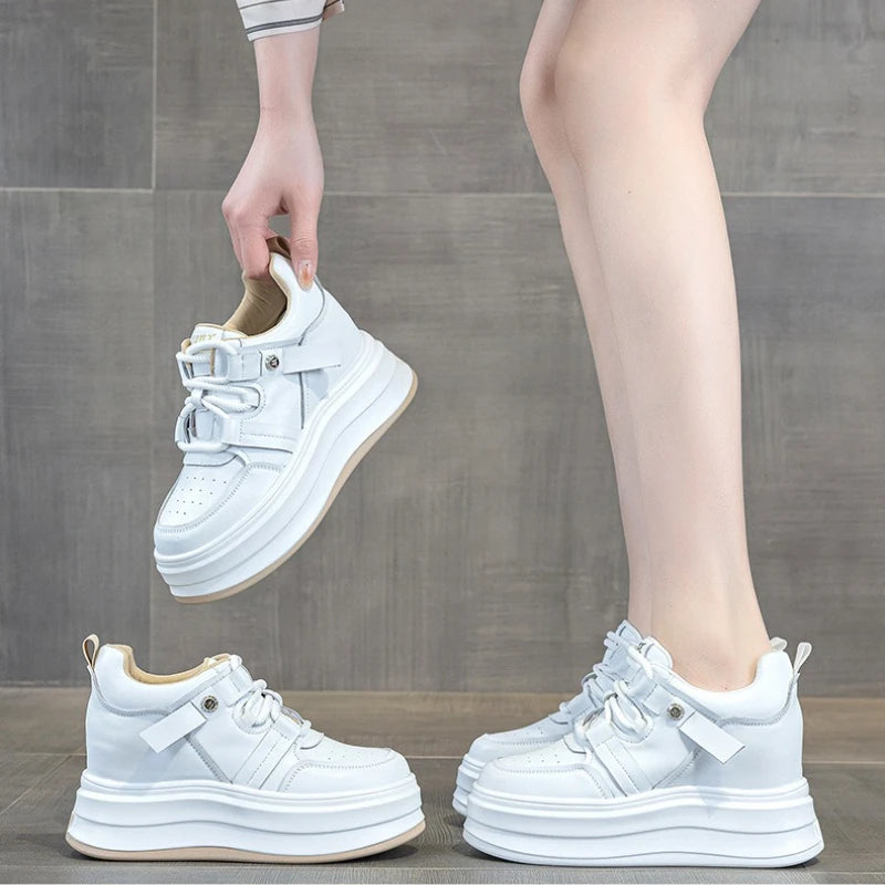 Basket en cuir véritable pour femmes