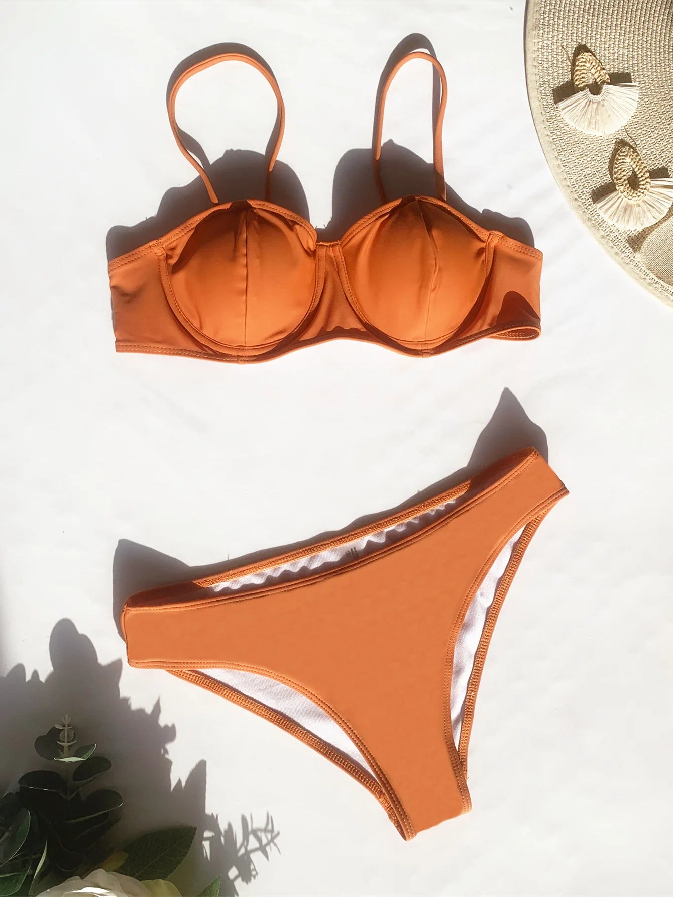 Maillot de bain trois pièces avec jupe de plage pour femme, bikini brésilien à armatures, push up