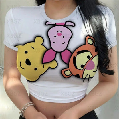 T-shirt Disney Winnie Ourson pour femmes haut court