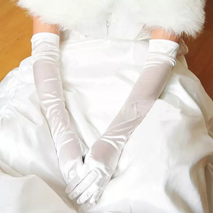 gants de mariée long en satin pour femmes