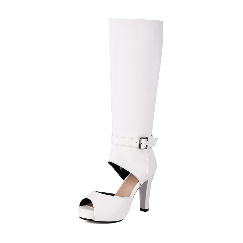 Bottines à boucle de ceinture et fermeture éclair latérale pour femmes