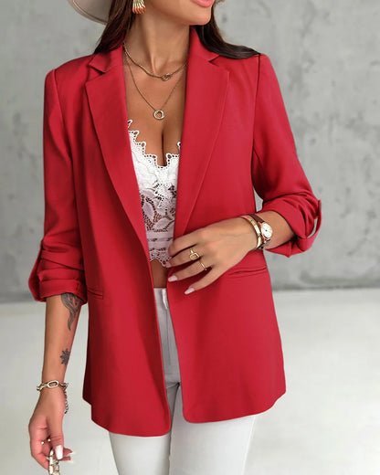 Blazer de couleur unie pour femme