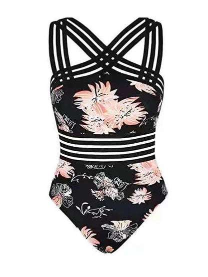 Maillot de bain une pièce en maille, imprimé Floral Tropical, Sexy, pour femmes