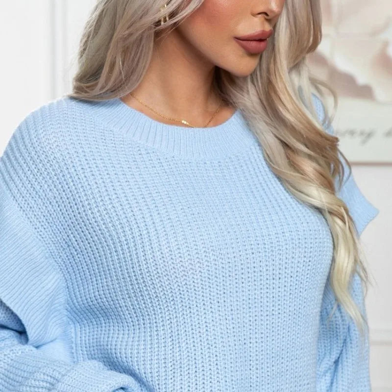 Pull en tricot à manches longues pour femme