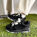 Baskets à lacets à plateforme noire pour hommes