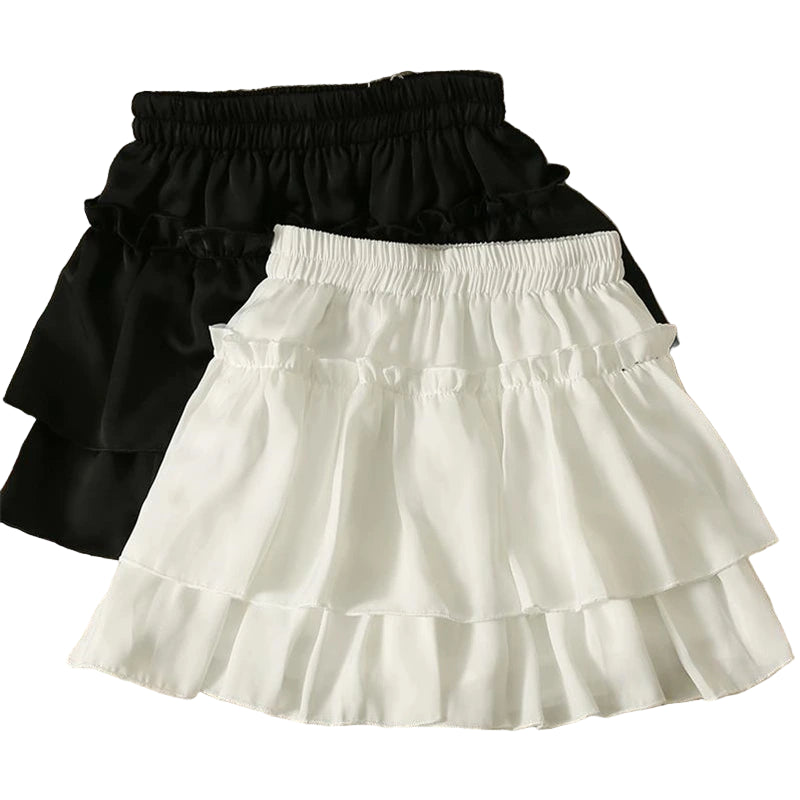 Jupe d'été blanche à volants pour femmes