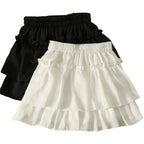 Jupe d'été blanche à volants pour femmes