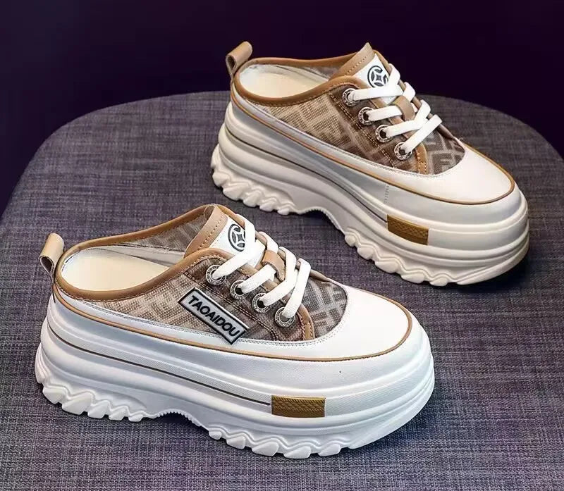 Baskets en cuir véritable pour femmes