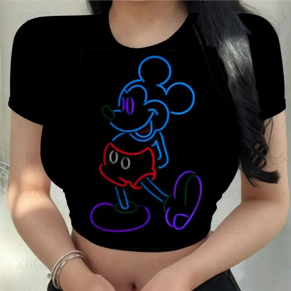 T-shirt Disney Minnie Mouse pour femmes haut court