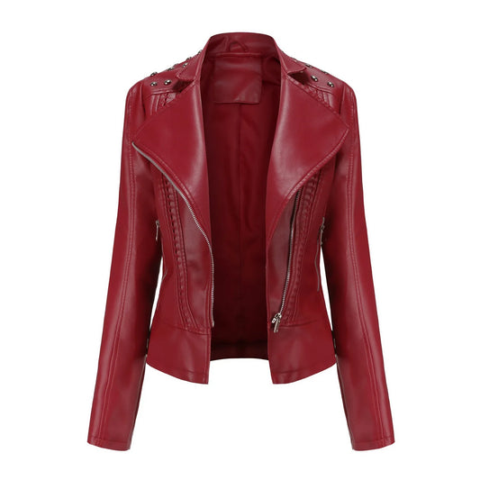 Veste en cuir Punk Rivet pour femme